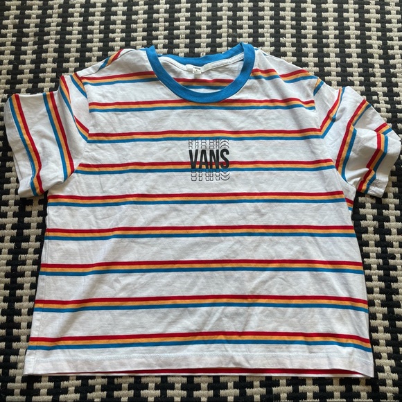 Vans Tops - Vans Off the Wall retro stripe tee Sz L